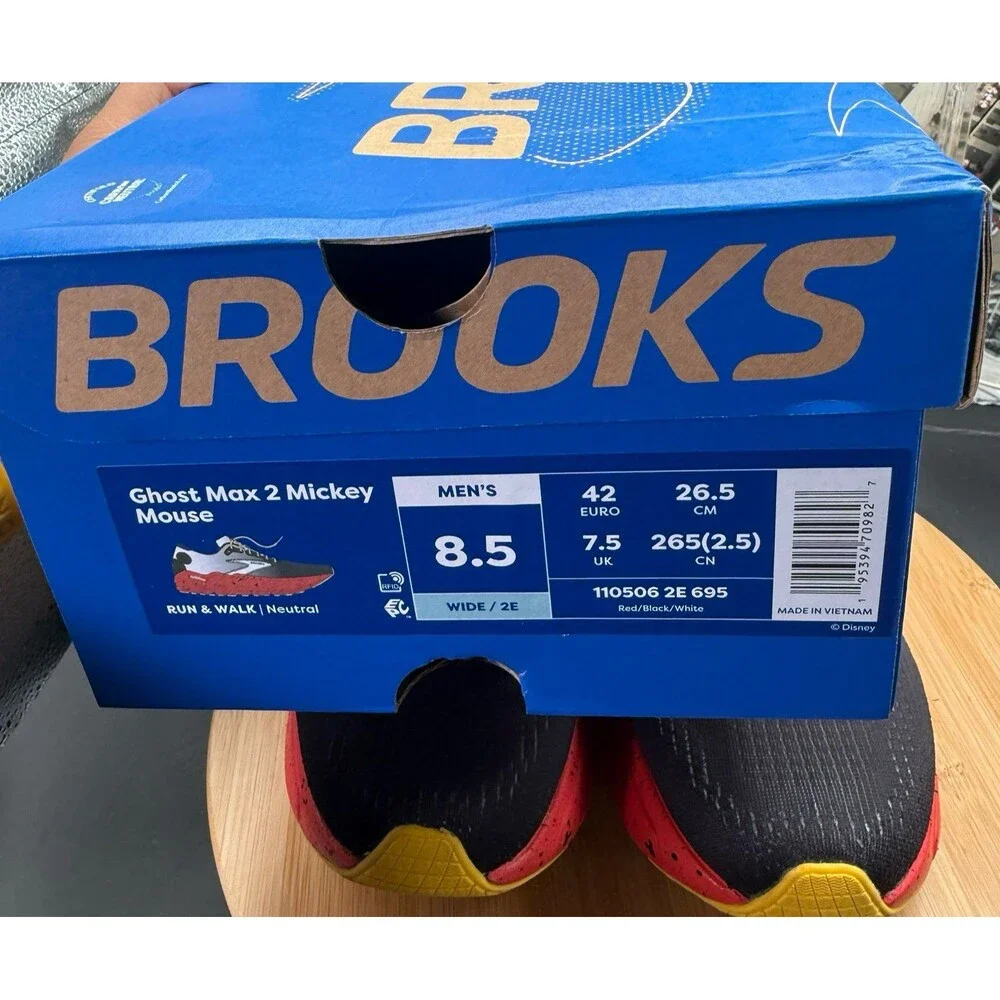 Brooks Ghost Max 2 runDisney Mickey Mouse Men’s Sz 8.5 2E (Wide)